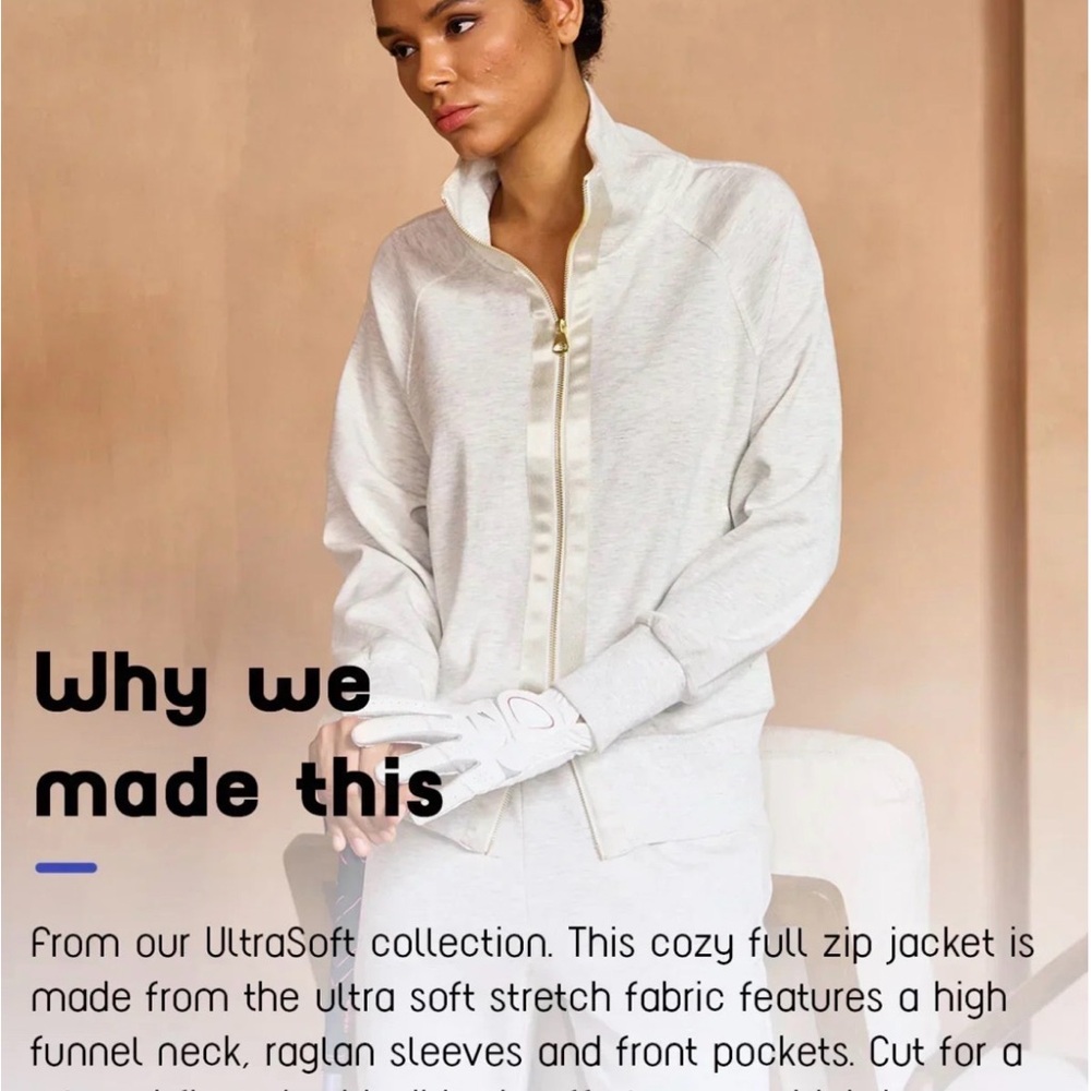 Cozy Cream Full-Zip Golf Jacket - Picture 5 of 10
